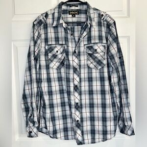Helix Men’s Plaid Button Up Shirt Long Sleeve - Size XL